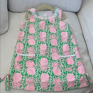 Lily Pulitzer Girls Dress Pink and Green Pineapple